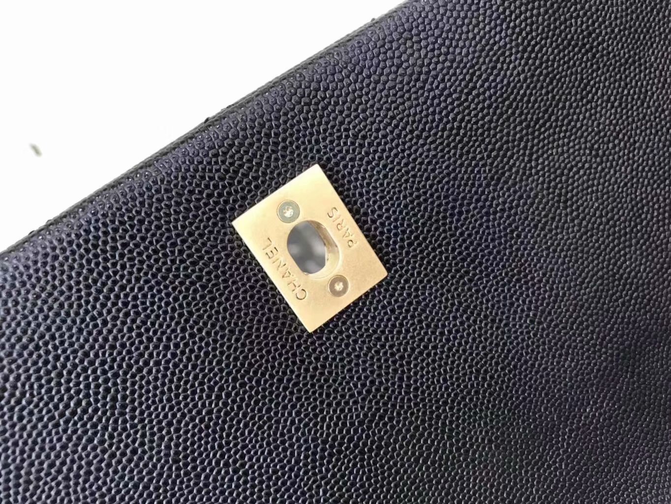 Discount Chanel A92992 CoCo Large Flap Bag with Top Handle Black Calfskin Gold-Tone Metal 